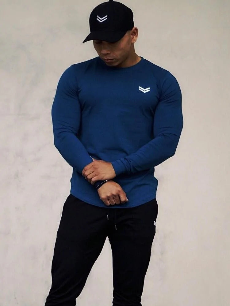 Solid Color Long Sleeve Cotton T-Shirt