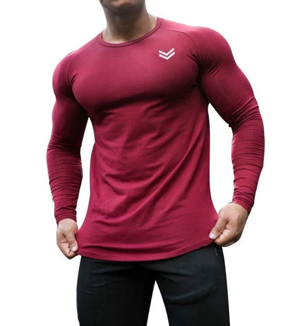 Solid Color Long Sleeve Cotton T-Shirt